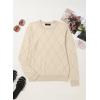 imageDokotoo Sweaters for Women Long Sleeve Wool Blend Crewneck Diamond Hollow Out Lightweight Soft Fall Pullover Sweater TopsApricot