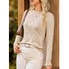 imageDokotoo Sweaters for Women Long Sleeve Wool Blend Crewneck Diamond Hollow Out Lightweight Soft Fall Pullover Sweater TopsApricot