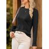 imageDokotoo Sweaters for Women Long Sleeve Wool Blend Crewneck Diamond Hollow Out Lightweight Soft Fall Pullover Sweater TopsBlack