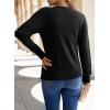 imageDokotoo Sweaters for Women Long Sleeve Wool Blend Crewneck Diamond Hollow Out Lightweight Soft Fall Pullover Sweater TopsBlack