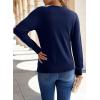 imageDokotoo Sweaters for Women Long Sleeve Wool Blend Crewneck Diamond Hollow Out Lightweight Soft Fall Pullover Sweater TopsBlue