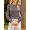 imageDokotoo Sweaters for Women Long Sleeve Wool Blend Crewneck Diamond Hollow Out Lightweight Soft Fall Pullover Sweater TopsCoffee