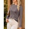 imageDokotoo Sweaters for Women Long Sleeve Wool Blend Crewneck Diamond Hollow Out Lightweight Soft Fall Pullover Sweater TopsCoffee