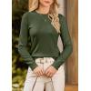 imageDokotoo Sweaters for Women Long Sleeve Wool Blend Crewneck Diamond Hollow Out Lightweight Soft Fall Pullover Sweater TopsGreen
