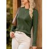 imageDokotoo Sweaters for Women Long Sleeve Wool Blend Crewneck Diamond Hollow Out Lightweight Soft Fall Pullover Sweater TopsGreen