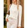 imageDokotoo Sweaters for Women Long Sleeve Wool Blend Crewneck Diamond Hollow Out Lightweight Soft Fall Pullover Sweater TopsWhite