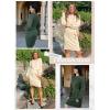 imageDokotoo Womens 2025 Fall Sweater Dress Crewneck Long Sleeve Empire Waist Ribbed Knit Mini Dress with BeltBlack