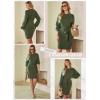 imageDokotoo Womens 2025 Fall Sweater Dress Crewneck Long Sleeve Empire Waist Ribbed Knit Mini Dress with BeltGreen