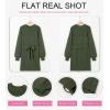 imageDokotoo Womens 2025 Fall Sweater Dress Crewneck Long Sleeve Empire Waist Ribbed Knit Mini Dress with BeltGreen