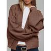 imageDokotoo Womens 2025 Trendy Casual Open Front Long Sleeve Chunky Warm Cardigan SweaterChestnut