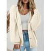 imageDokotoo Womens Cardigan Sweaters 2025 Fall Casual Button Down Cuffed Long Sleeve Ribbed Knit Sweater TopsBeige