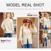 imageDokotoo Womens Cardigan Sweaters 2025 Fall Casual Button Down Cuffed Long Sleeve Ribbed Knit Sweater TopsBeige