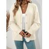 imageDokotoo Womens Cardigan Sweaters 2025 Fall Casual Button Down Cuffed Long Sleeve Ribbed Knit Sweater TopsBeige