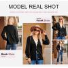 imageDokotoo Womens Cardigan Sweaters 2025 Fall Casual Button Down Cuffed Long Sleeve Ribbed Knit Sweater TopsBlack
