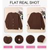 imageDokotoo Womens Cardigan Sweaters 2025 Fall Casual Button Down Cuffed Long Sleeve Ribbed Knit Sweater TopsBrown