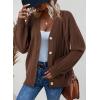 imageDokotoo Womens Cardigan Sweaters 2025 Fall Casual Button Down Cuffed Long Sleeve Ribbed Knit Sweater TopsBrown