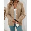 imageDokotoo Womens Cardigan Sweaters 2025 Fall Casual Button Down Cuffed Long Sleeve Ribbed Knit Sweater TopsKhaki