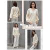 imageDokotoo Womens Cardigan Sweaters 2025 Fall Casual Button Down Cuffed Long Sleeve Ribbed Knit Sweater TopsKhaki