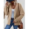 imageDokotoo Womens Cardigan Sweaters 2025 Fall Casual Button Down Cuffed Long Sleeve Ribbed Knit Sweater TopsKhaki