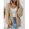 imageDokotoo Womens Cardigan Sweaters 2025 Fall Casual Button Down Cuffed Long Sleeve Ribbed Knit Sweater TopsKhaki