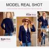 imageDokotoo Womens Cardigan Sweaters 2025 Fall Casual Button Down Cuffed Long Sleeve Ribbed Knit Sweater TopsNavy Blue