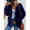 imageDokotoo Womens Cardigan Sweaters 2025 Fall Casual Button Down Cuffed Long Sleeve Ribbed Knit Sweater TopsNavy Blue