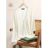 imageDokotoo Womens Cardigan Wool Blend Long Sleeve Button Down Sweaters for Women Casual Hollow Out Knit TopsBeige