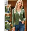 imageDokotoo Womens Cardigan Wool Blend Long Sleeve Button Down Sweaters for Women Casual Hollow Out Knit TopsGreen