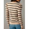 imageDokotoo Womens Cashmere Sweaters 2025 Long Sleeve Crewneck Casual Tops Lightweight Wool Pullover Jumper ShirtsApricot Stripe