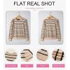 imageDokotoo Womens Cashmere Sweaters 2025 Long Sleeve Crewneck Casual Tops Lightweight Wool Pullover Jumper ShirtsApricot Stripe