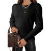 imageDokotoo Womens Cashmere Sweaters 2025 Long Sleeve Crewneck Casual Tops Lightweight Wool Pullover Jumper ShirtsBlack