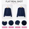 imageDokotoo Womens Cashmere Sweaters 2025 Long Sleeve Crewneck Casual Tops Lightweight Wool Pullover Jumper ShirtsBlue