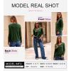 imageDokotoo Womens Cashmere Sweaters Dressy Casual Long Sleeve V Neck Lightweight Ribbed Knit Wool Pullover Jumper TopGreen