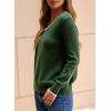 imageDokotoo Womens Cashmere Sweaters Dressy Casual Long Sleeve V Neck Lightweight Ribbed Knit Wool Pullover Jumper TopGreen