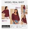 imageDokotoo Womens Cashmere Sweaters Dressy Casual Long Sleeve V Neck Lightweight Ribbed Knit Wool Pullover Jumper TopRed