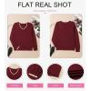 imageDokotoo Womens Cashmere Sweaters Dressy Casual Long Sleeve V Neck Lightweight Ribbed Knit Wool Pullover Jumper TopRed