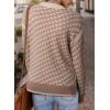 imageDokotoo Womens Casual Cross Jacquard Sweaters 2025 Crewneck Long Sleeve Fall Winter Warm Knit Pullover Tops ClothesApricot