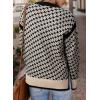 imageDokotoo Womens Casual Cross Jacquard Sweaters 2025 Crewneck Long Sleeve Fall Winter Warm Knit Pullover Tops ClothesBlack