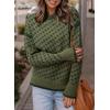 imageDokotoo Womens Casual Cross Jacquard Sweaters 2025 Crewneck Long Sleeve Fall Winter Warm Knit Pullover Tops ClothesBlackish Green