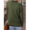 imageDokotoo Womens Casual Cross Jacquard Sweaters 2025 Crewneck Long Sleeve Fall Winter Warm Knit Pullover Tops ClothesBlackish Green