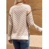 imageDokotoo Womens Casual Cross Jacquard Sweaters 2025 Crewneck Long Sleeve Fall Winter Warm Knit Pullover Tops ClothesCamel