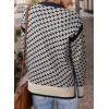 imageDokotoo Womens Casual Cross Jacquard Sweaters 2025 Crewneck Long Sleeve Fall Winter Warm Knit Pullover Tops ClothesNavy Blue