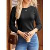 imageDokotoo Womens Casual Long Sleeve Wool Hollow Out Sweaters for Women 2025 Trendy Lightweight Crochet Pullover TopsBlack