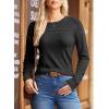 imageDokotoo Womens Casual Long Sleeve Wool Hollow Out Sweaters for Women 2025 Trendy Lightweight Crochet Pullover TopsBlack