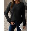 imageDokotoo Womens Casual Long Sleeve Wool Hollow Out Sweaters for Women 2025 Trendy Lightweight Crochet Pullover TopsBlack