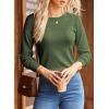 imageDokotoo Womens Casual Long Sleeve Wool Hollow Out Sweaters for Women 2025 Trendy Lightweight Crochet Pullover TopsBlackish Green