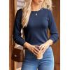 imageDokotoo Womens Casual Long Sleeve Wool Hollow Out Sweaters for Women 2025 Trendy Lightweight Crochet Pullover TopsDirty Blue