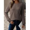 imageDokotoo Womens Casual Long Sleeve Wool Hollow Out Sweaters for Women 2025 Trendy Lightweight Crochet Pullover TopsGoat