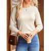 imageDokotoo Womens Casual Long Sleeve Wool Hollow Out Sweaters for Women 2025 Trendy Lightweight Crochet Pullover TopsWhite