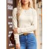 imageDokotoo Womens Casual Long Sleeve Wool Hollow Out Sweaters for Women 2025 Trendy Lightweight Crochet Pullover TopsWhite